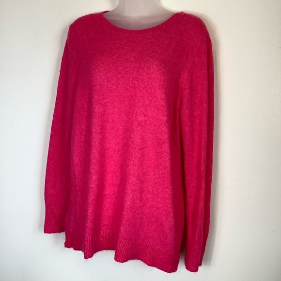 Loft Womens Pink Criss-Cross back Soft Life Feminine Sweater XLarge - Picture 6 of 9